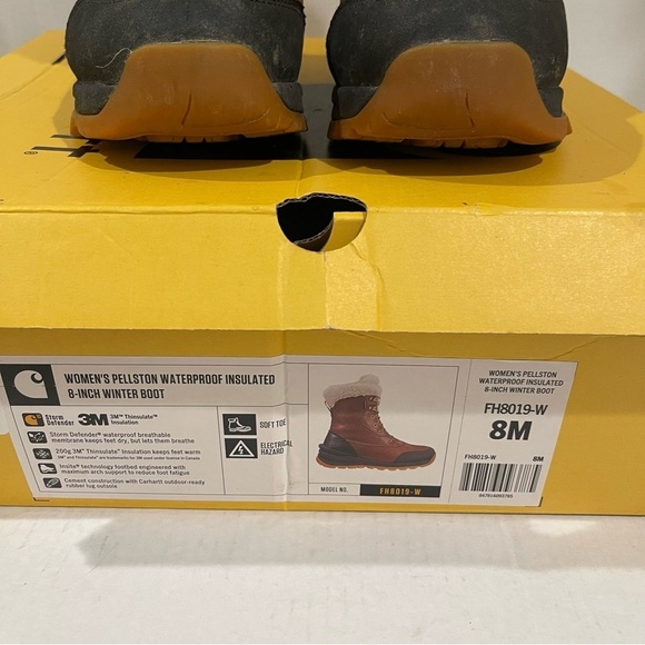 Women’s Carhartt Pellston Leather Waterproof Insulated Brown Boots Size 8 US! - Picture 4 of 12